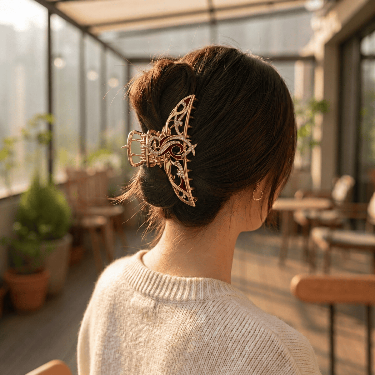 SLK Elegant Gold Hair Clip For Women BMD