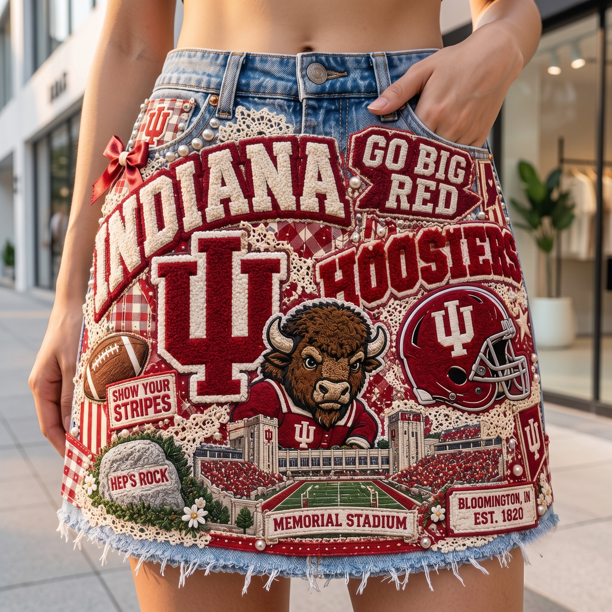 IDH Embellished Denim Skirt NTKO