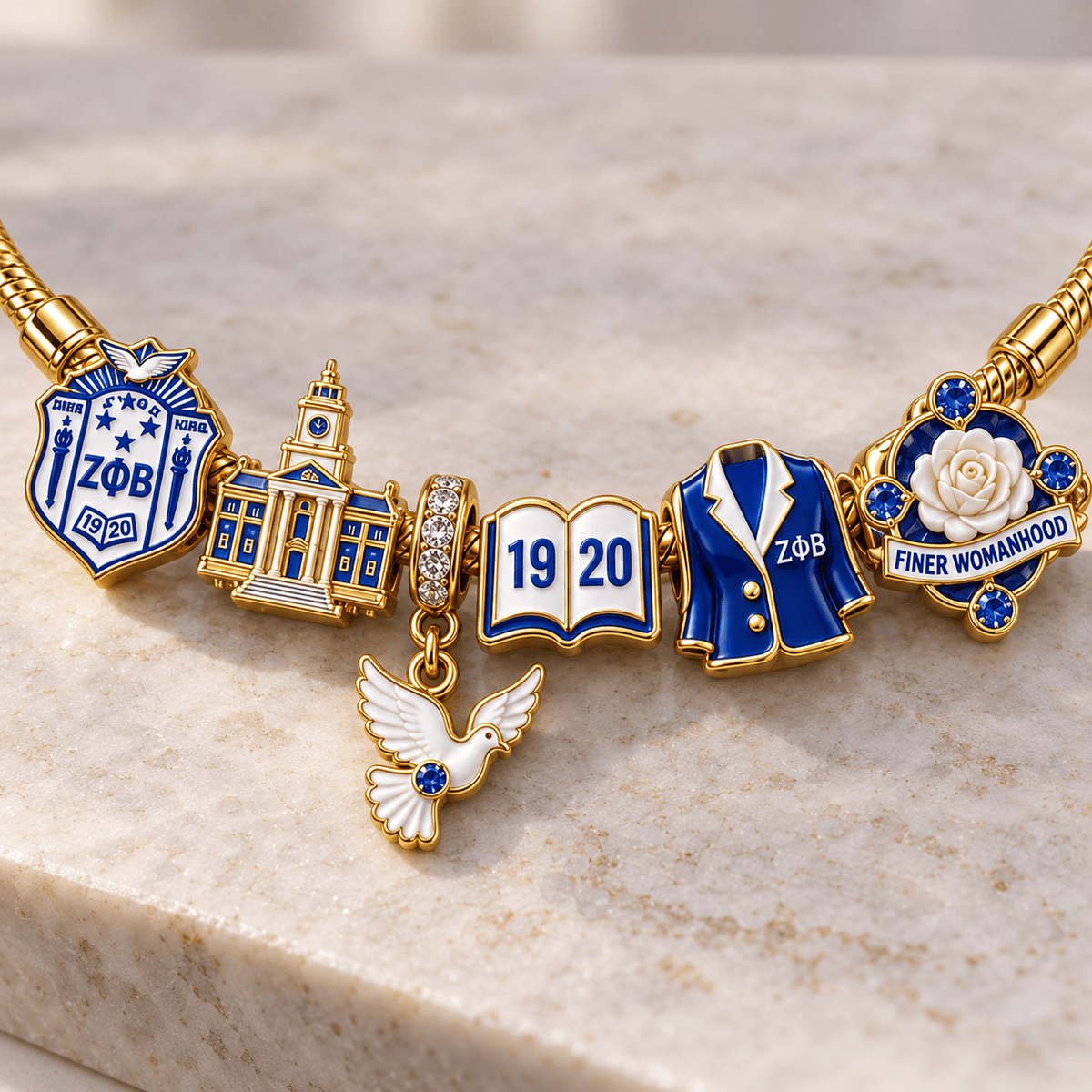 ZPB Silver Charm Bracelet Set NTVA