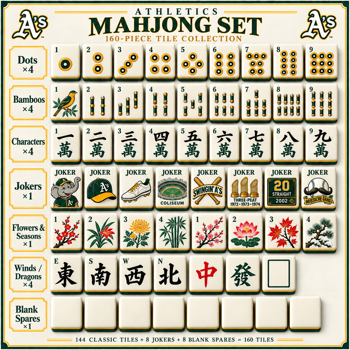 Premium OKAA Mahjong Tiles Set TTMH